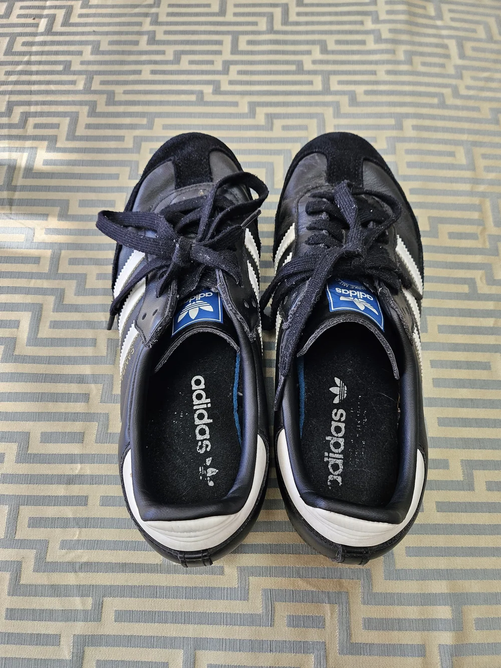 adidas Samba Black and White Leather Sneakers